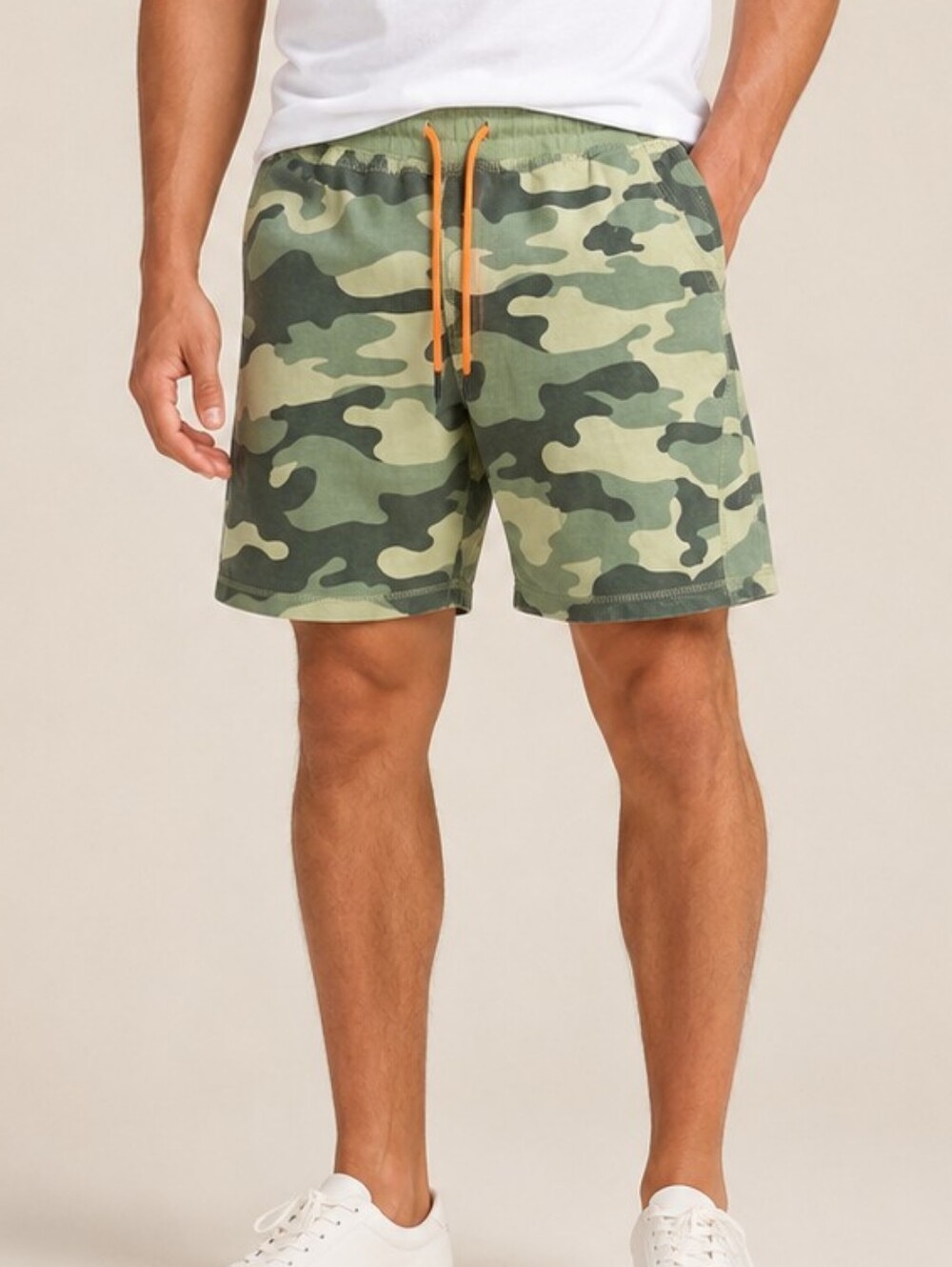 Sovereign Code Men Medium Varsity Camo Olive Harding Drawstring Cargo Shorts M